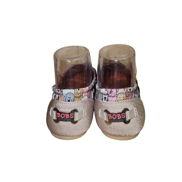 BOBS from Skechers Womens 9W Dog Print Memory Foam Slip On Alpargata Flats Gray - Picture 4 of 8